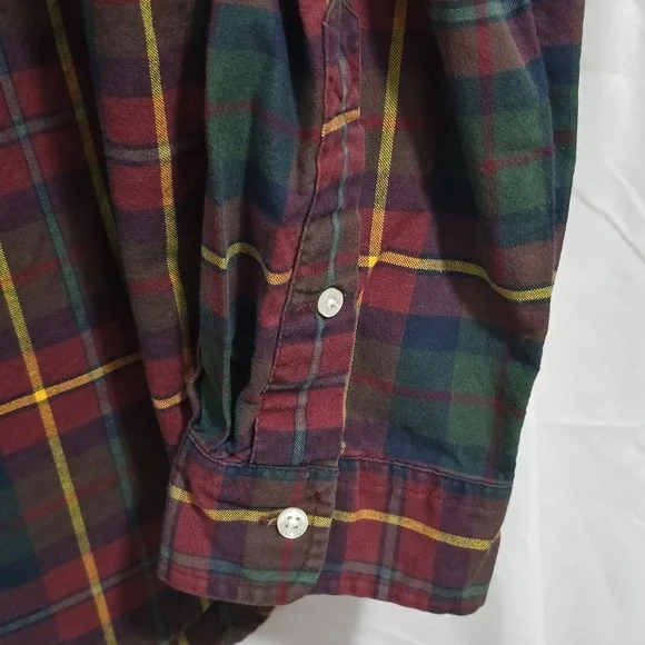 Ralph Lauren Men's XXL Plaid Button Up Long Sleeve Shirt - Red, Green, Yellow - Picture 6 of 6